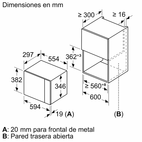 BALAY 3CG4172X2 Integrable Negro - Microondas 20L 800W