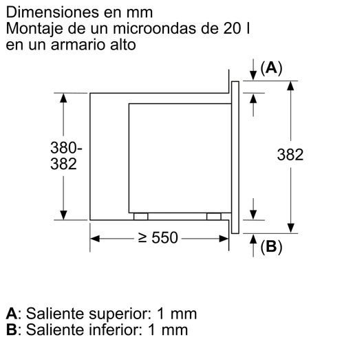 BALAY 3CG6142X3 Integrado INOX - Microondas 20L 800W