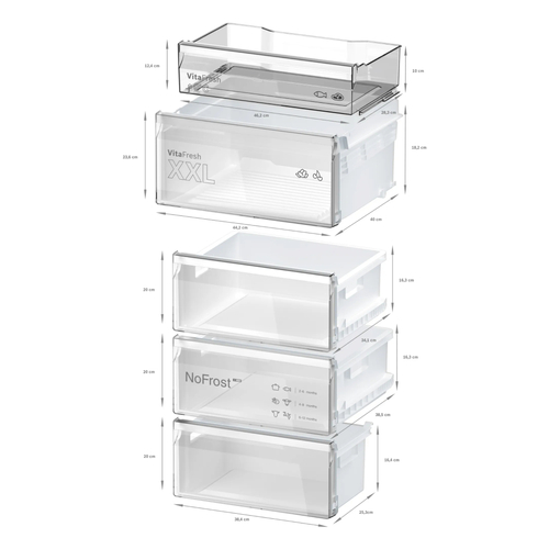 BOSCH KGN39LBCF Cristal Negro - Frigorífico Combi No Frost