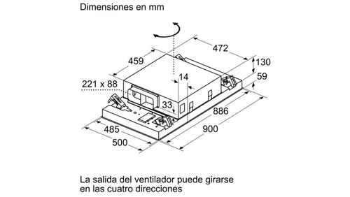 Balay 3BE296HW Extractor de Techo 734 M3/H 61DB Clase B