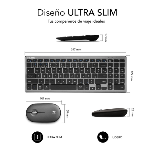 Subblim Pure Combo Grey - Teclado y Ratón