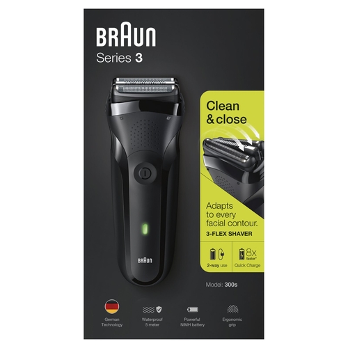 Afeitadora Braun Series 3 300s NEGRA Recargable 1H 20MIN  