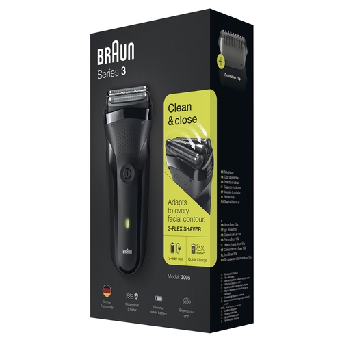 Afeitadora Braun Series 3 300s NEGRA Recargable 1H 20MIN  