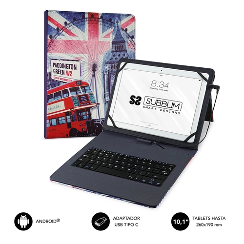 SUBBLIM KEYTAB PRO USB - Funda Tablet 10.1'' England