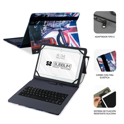SUBBLIM KEYTAB PRO USB - Funda Tablet 10.1'' England