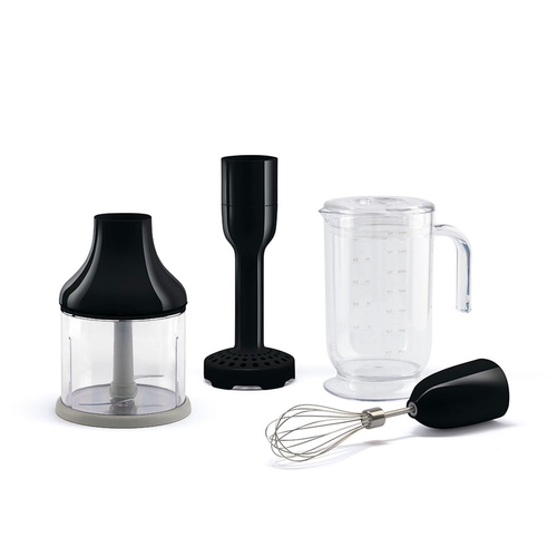  Set de 4 accesorios Smeg HBAC11BL Negro Batidor Picadora Pasapurés Vaso