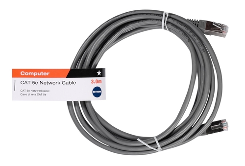 VIVANCO 2XRJ45 20238 Gris - Cable de Red 3M