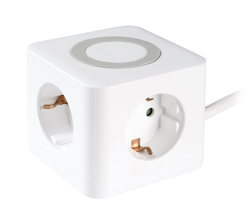 VIVANCO Cubo Alimentación BL39619 Blanco - Adaptador 1.4M