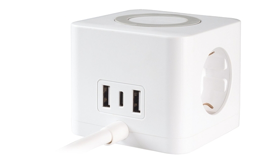 VIVANCO Cubo Alimentación BL39619 Blanco - Adaptador 1.4M