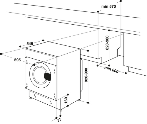 WHIRLPOOL BI WDWG 751482 EU N Integrable - Lavadora Secadora 7-5KG 1400RPM