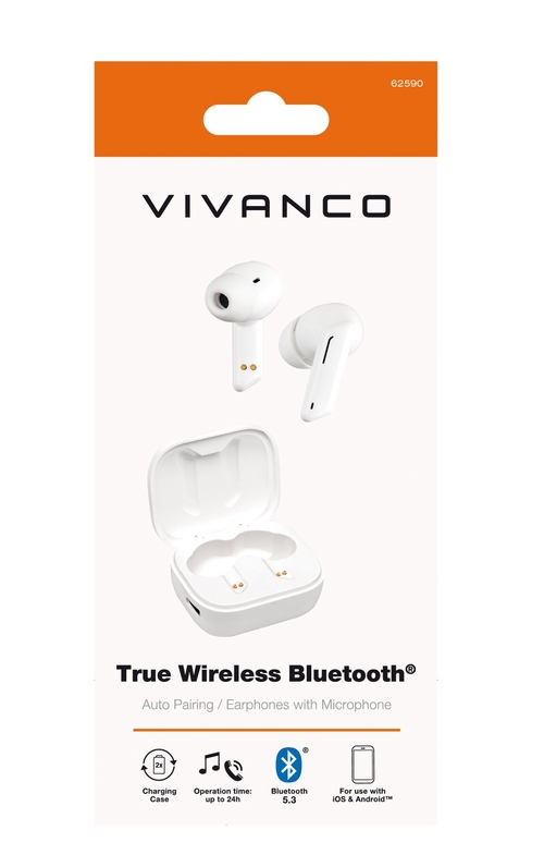 VIVANCO 62590 Blanco - Auricular Sin cable