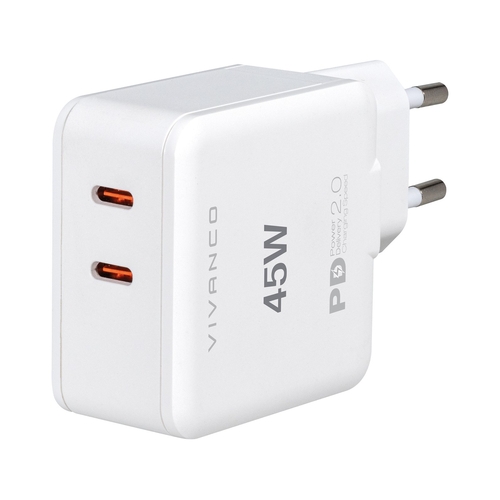 VIVANCO SF-USB-C2 Blanco - Cargador 20W+25W