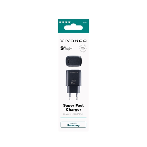 VIVANCO SUPER FAST 63137 - Cargador Negro