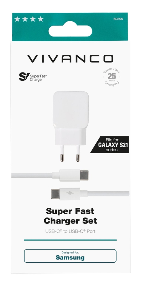 VIVANCO 62399 USB C 25W - Cargador + Cable