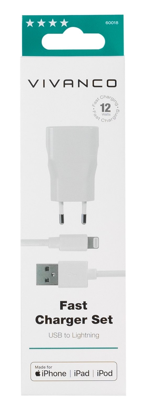 VIVANCO 60018 USB 2.4 Mfi - Cargador + Lightning