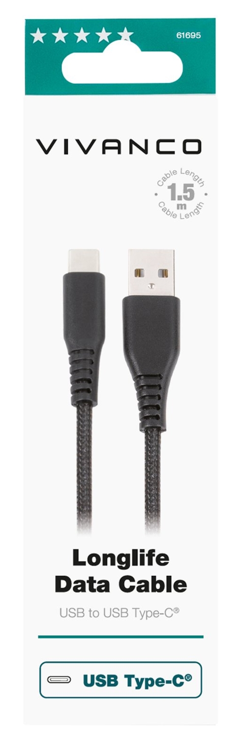 VIVANCO 61695 - Cable de Carga Negro