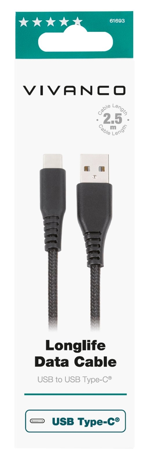 VIVANCO 61693 - Cable de Carga Negro