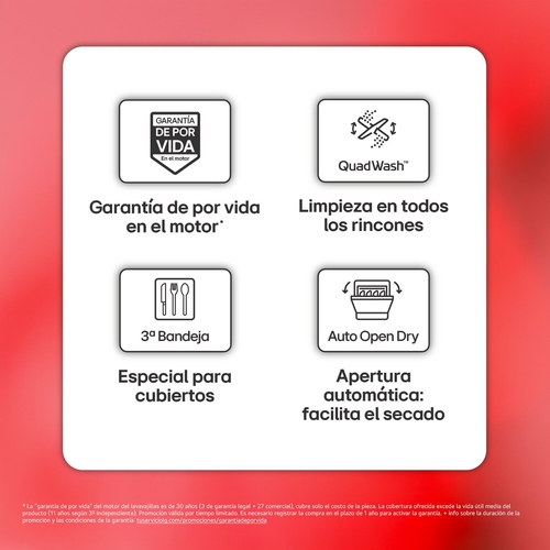 LG DF-355-FW Blanco - Lavavajillas 60CM 14 Servicios