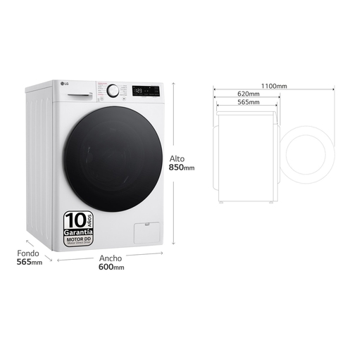 LG F4-WR6010AGW Blanco - Lavadora Carga Frontal 10KG 1400RPM