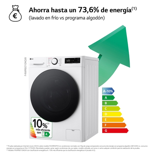 LG F4-WR6010AGW Blanco - Lavadora Carga Frontal 10KG 1400RPM