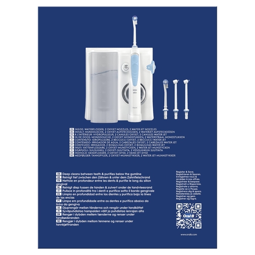 ORAL B MD-20 Blanco y Azul - Irrigador de Agua  Con Cable