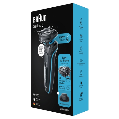 BRAUN SERIE 5 51-M1200S Negro y Azul - Afeitadora Sin Cable