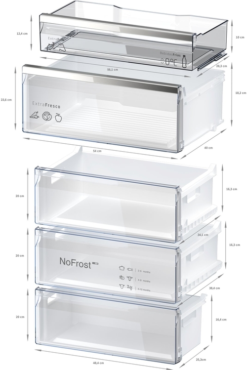 BALAY 3KFC-879-BI Cristal Blanco - Frigorífico Combi No Frost