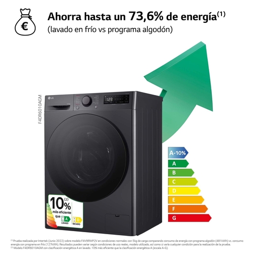 LG F4-DR6010AGM INOX - Lavadora Secadora 10KG / 6KG 1400RPM