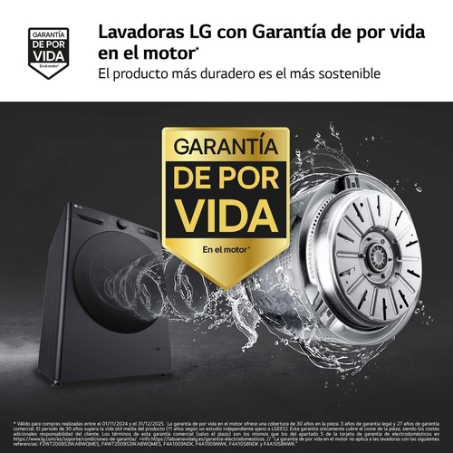 LG F4-DR6010AGM INOX - Lavadora Secadora 10KG / 6KG 1400RPM