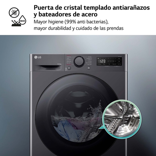 LG F4-DR6010AGM INOX - Lavadora Secadora 10KG / 6KG 1400RPM