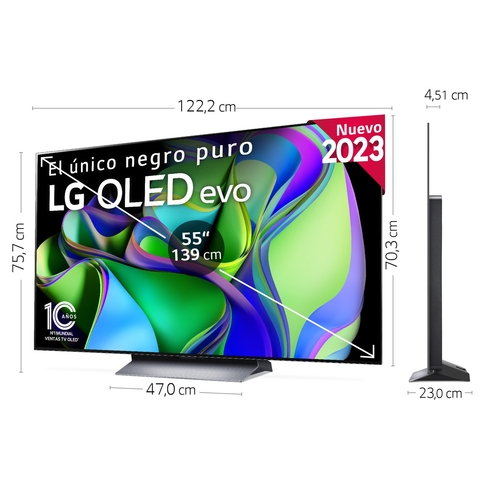 LG OLED 55C34LA EVO Negro - TV 55" 4K UHD SMART TV