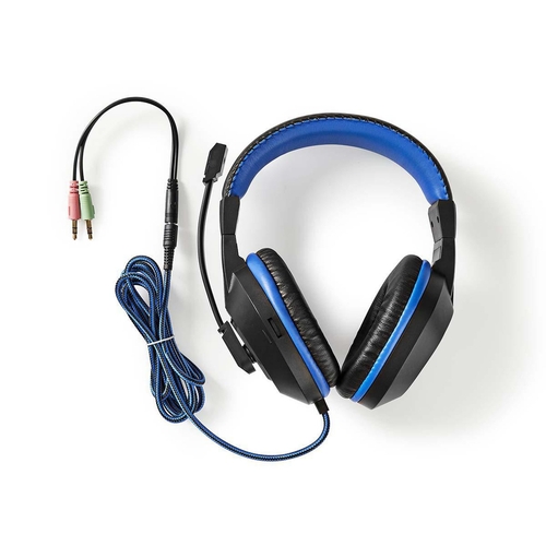 Nedis Teclado + Auriculares + Ratón + Alfombrilla Azul-Negro - Pack Gaming 4 en 1