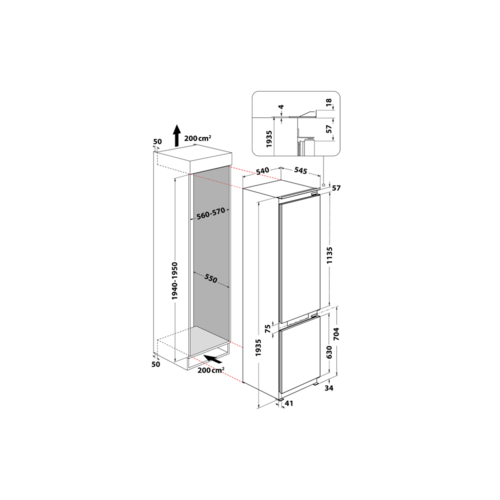 WHIRLPOOL WHC20 T152 Blanco - Frigorífico Combi No Frost