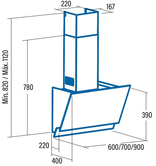 CATA JUNO 900XGWH Cristal Blanco - Campana Decorativa 90CM