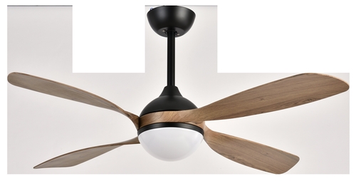 ABRILA LIVORNO Negro/Roble - Ventilador de Techo Aspas Normales 30 W F
