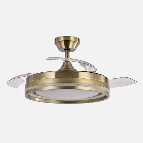 ABRILA CERRATO Cuero - Ventilador de Techo Aspas Retráctiles 59W