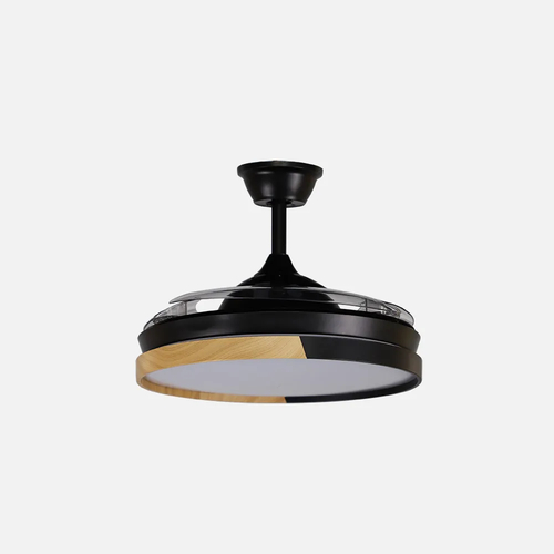ABRILA EMPERADOR Negro/Haya - Ventilador de Techo Aspas Retráctiles 72 W F