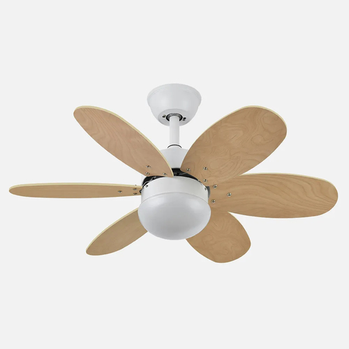 ABRILA ALVES Blanco/Pastel-Blanco/Intenso - Ventilador de Techo Aspas Normales 220-240 V