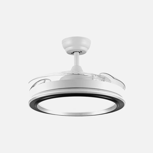 Abrila PICOLO Blanco / Negro - Ventilador de Techo Aspas Retráctiles 72 W F