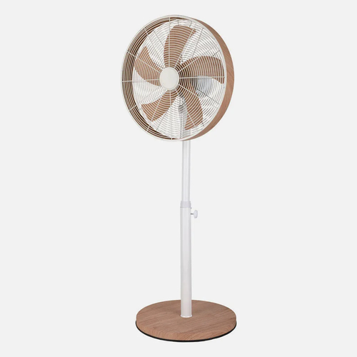 ABRILA ALCAÑIZ Blanco/Haya - Ventilador de Pie 220-240 V
