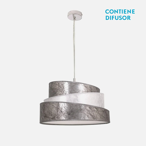Abrila COLONIA Plata/Blanco - Colgante Moderno 3xE27 40 cm