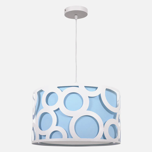 Abrila ORLANDO Blanco / Azul - Colgante Moderno 1xE27 30 cm