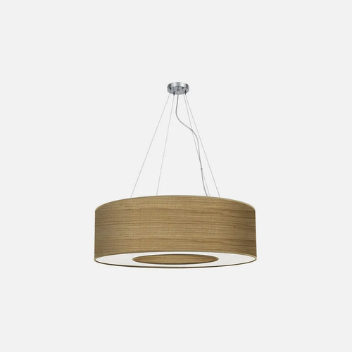 Abrila HAITI Cromo/Madera Clara - Colgante Moderno 4xE27 50 cm