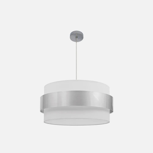 Abrila BREMEN Cromo/Blanca-Plata - Colgante Moderno 3xE27 50 cm