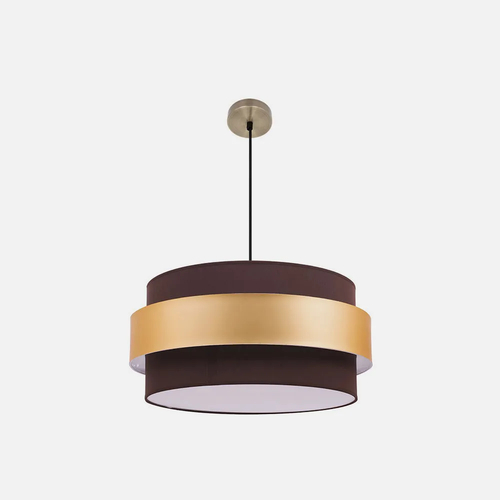 Abrila BREMEN Cuero/Marrón-Oro - Colgante Moderno 3xE27 50 cm