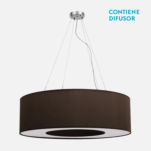 Abrila HAITI Marrón / Cromo - Colgante Moderno 4xE27 80 cm