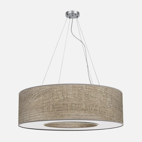 Abrila HAITI Cromo/Madera Gris - Colgante Moderno 4xE27 80 cm