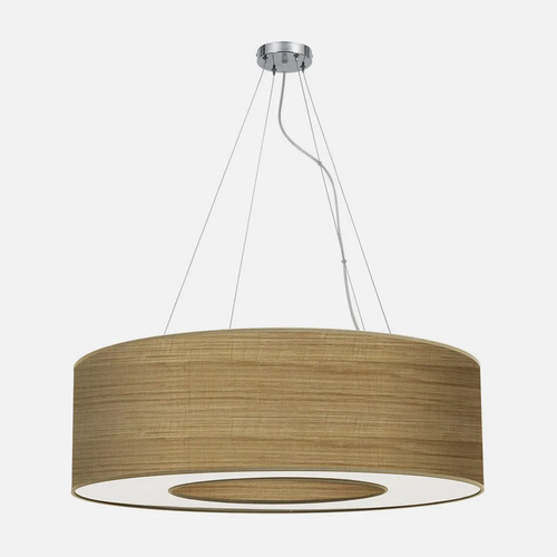 Abrila HAITI Cromo/Madera Clara - Colgante Moderno 4xE27 80 cm