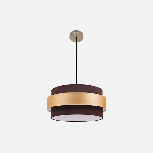 Abrila BREMEN Cuero/Marrón-Oro - Colgante Moderno 3xE27 40 cm