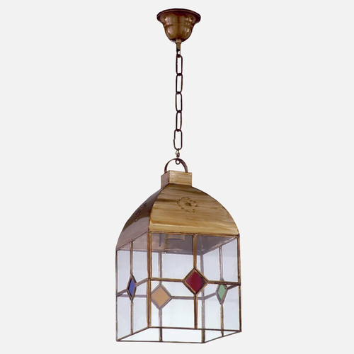 Abrila GRANADINO Cuero/Colores - Farol 1xE27